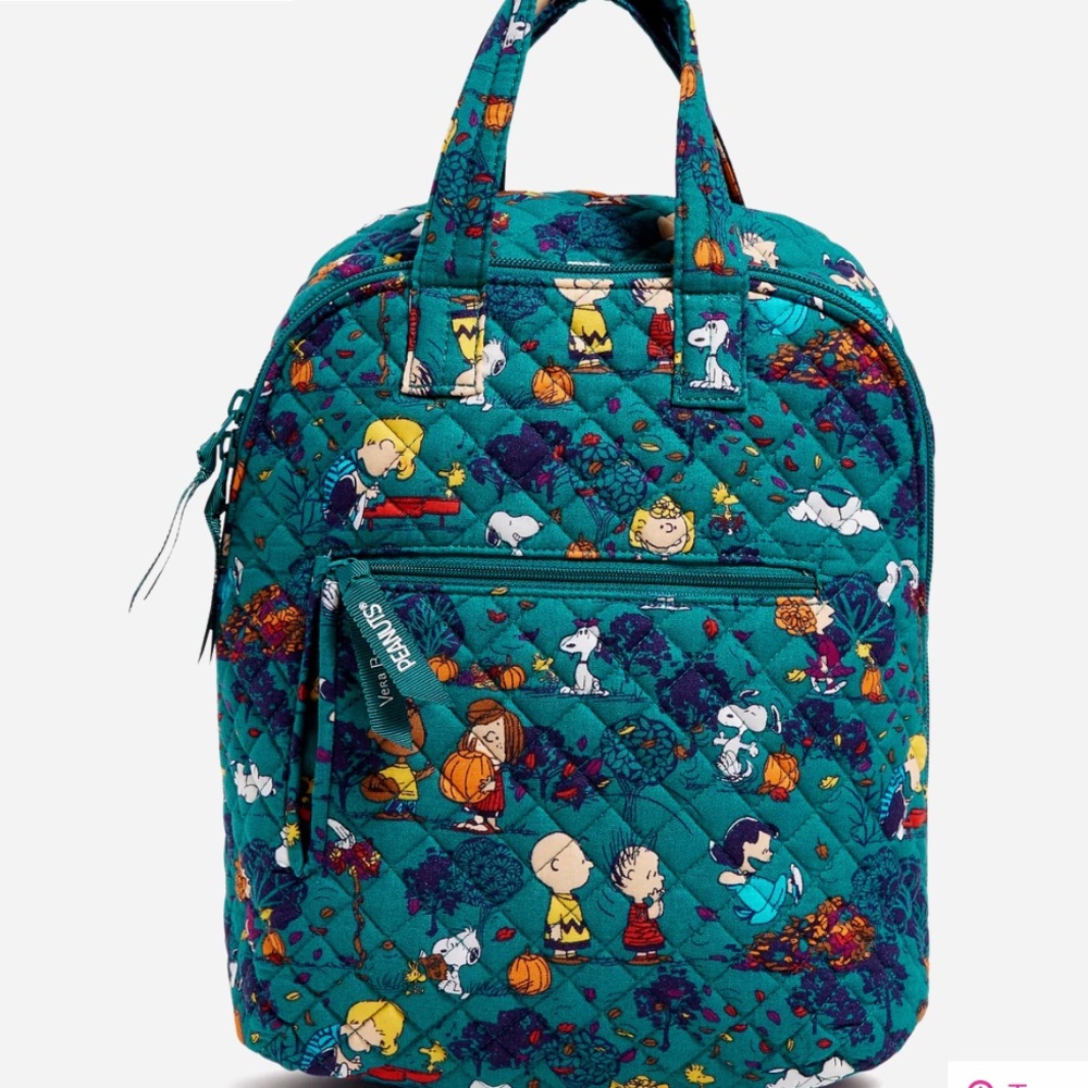 Vera Bradley x Peanuts Fall Meadow Mini Totepack Backpack Bag